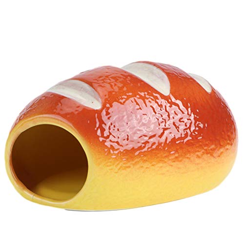 Venta Loca Casa de Chinchilla, casa de cerámica de Forma única para Mascotas, Forma de Pan para hámster de Chinchilla(Small)