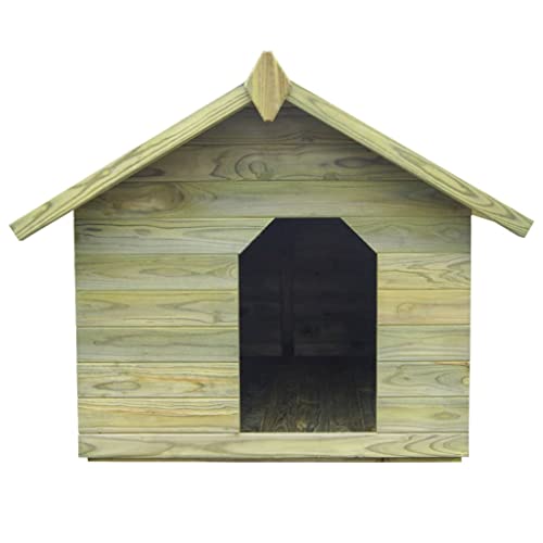 vidaXL Casas para Perros Madera Pino Impregnada Verde Jardín Patio Mascota