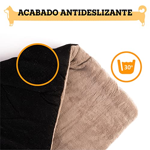 vitazoo Manta térmica para Perro, Gris, Acolchada y Aislante, Lado Inferior Antideslizante, 70 cm x 100 cm - Cama para Perro, Manta para Gato, Asiento para Mascotas