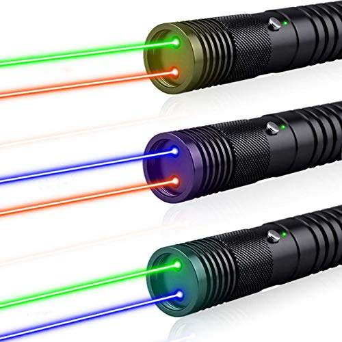 WANGJ Linterna LED de Dos Colores Azul/Verde/Rojo, Ajuste de Cuatro Posiciones 2 en 1, portátil a Prueba de Agua, Enfoque Ajustable de Alta Potencia, Juguete para Mascotas, Regalo para niños,D