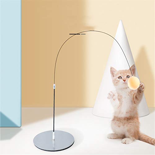 WanuigH Divertido Palo de Gato Auto-curación Larga Rod Cat Stick Sticker Table Tenis Gatito Juguete Compañero de Mascotas (Color : Silver, Size : One Size)