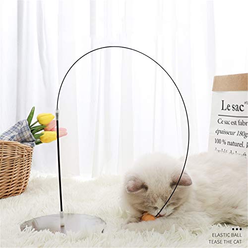 WanuigH Divertido Palo de Gato Auto-curación Larga Rod Cat Stick Sticker Table Tenis Gatito Juguete Compañero de Mascotas (Color : Silver, Size : One Size)