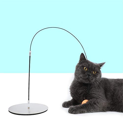 WanuigH Divertido Palo de Gato Auto-curación Larga Rod Cat Stick Sticker Table Tenis Gatito Juguete Compañero de Mascotas (Color : Silver, Size : One Size)