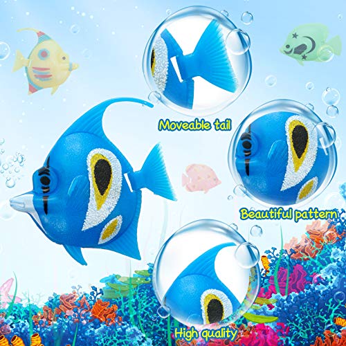 Weewooday 20 Piezas Peces Artificiales Movimiento Peces Flotantes de Plástico Adorno de Pez Realista Decoraciones de Acuarios para Pecera (Pescado al Azar)