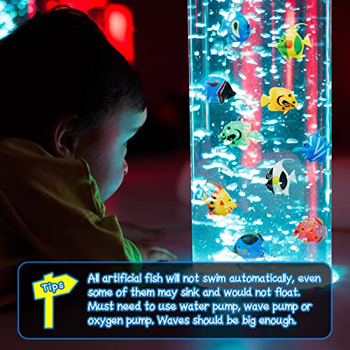 Weewooday 20 Piezas Peces Artificiales Movimiento Peces Flotantes de Plástico Adorno de Pez Realista Decoraciones de Acuarios para Pecera (Pescado al Azar)