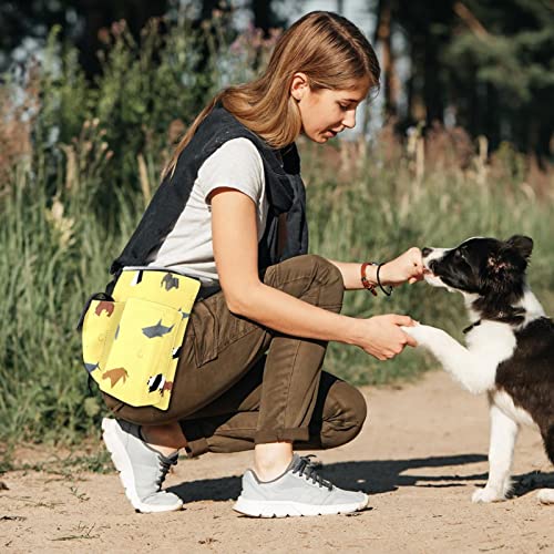 Wowakou Bolsa de entrenamiento para perros, bolsa de entrenamiento de animales de origami para mascotas, juguetes de kibble, riñonera para cachorros, caminar, correr, correr