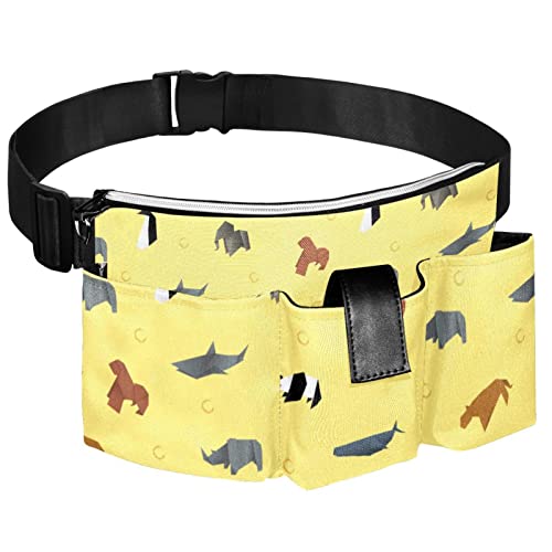 Wowakou Bolsa de entrenamiento para perros, bolsa de entrenamiento de animales de origami para mascotas, juguetes de kibble, riñonera para cachorros, caminar, correr, correr
