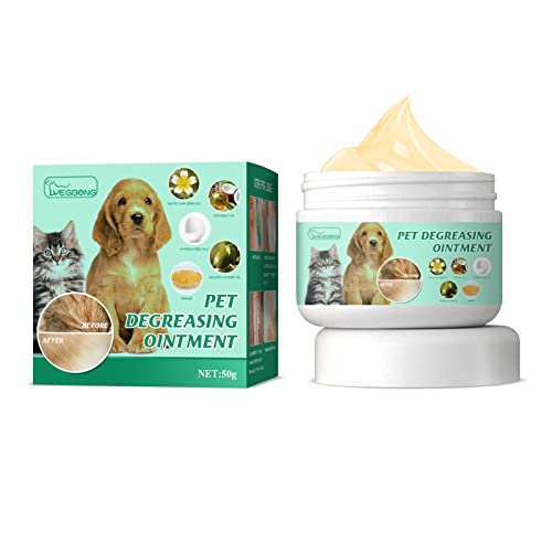 Yajimsa Crema para Perros y Gatos para desengrasar y blanquear, ungüento para Mascotas para Cachorros y Gatitos, champú para Limpiar la Cola y la Barbilla para calmar y aclarar, 50 g