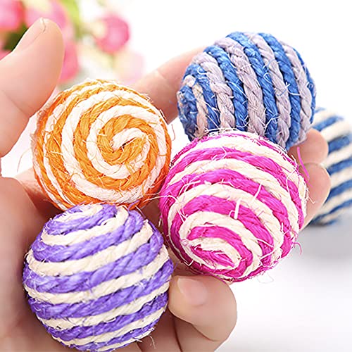 Yemiany Pelotas para Gatos, Juguetes de Bolas de sisal Coloridas Bolas de sisal, Resistente al Desgaste, a Las mordeduras, no tóxico y no irritante, Apto para Todos los Perros y Gatos. 10 UDS (16g)