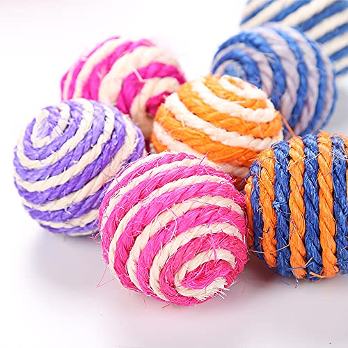 Yemiany Pelotas para Gatos, Juguetes de Bolas de sisal Coloridas Bolas de sisal, Resistente al Desgaste, a Las mordeduras, no tóxico y no irritante, Apto para Todos los Perros y Gatos. 10 UDS (16g)