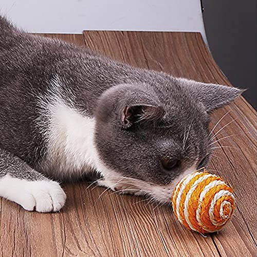Yemiany Pelotas para Gatos, Juguetes de Bolas de sisal Coloridas Bolas de sisal, Resistente al Desgaste, a Las mordeduras, no tóxico y no irritante, Apto para Todos los Perros y Gatos. 10 UDS (16g)
