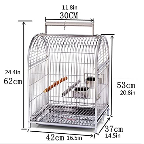 YIXIN2013SHOP Jaulas para pájaros, jaula para pájaros, de acero inoxidable, jaula para pájaros, piel de tigre, soporte para jaula de fénix negro con portátil para pájaros pequeños (Color: A)