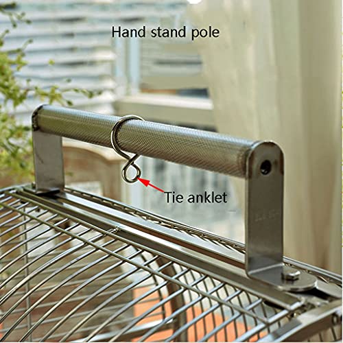 YIXIN2013SHOP Jaulas para pájaros, jaula para pájaros, de acero inoxidable, jaula para pájaros, piel de tigre, soporte para jaula de fénix negro con portátil para pájaros pequeños (Color: A)