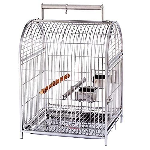 YIXIN2013SHOP Jaulas para pájaros, jaula para pájaros, de acero inoxidable, jaula para pájaros, piel de tigre, soporte para jaula de fénix negro con portátil para pájaros pequeños (Color: A)