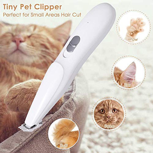 YOUTHINK Recortador de Pelo Eléctrico Portátil para Mascotas Recortador de Pata Carga USB de Poco Ruido Cortador de Pelo de Perro Gato Cortador de Pelo de Perro Herramienta de Aseo para Mascotas