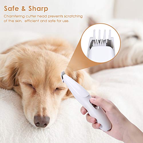 YOUTHINK Recortador de Pelo Eléctrico Portátil para Mascotas Recortador de Pata Carga USB de Poco Ruido Cortador de Pelo de Perro Gato Cortador de Pelo de Perro Herramienta de Aseo para Mascotas