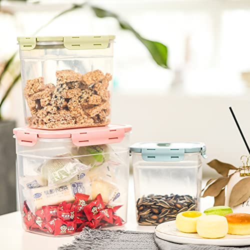 YQYMX Latas Herméticas Apilables Transparentes, Caja De Almacenamiento De Leche En Polvo para Comida De Cocina, Almacenamiento De Granos De Comida Seca, Latas De Comida para Gatos Y Perros-||