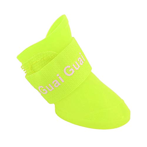 Zapatos del Perro de Animal doméstico Encantador del Perrito del Color del Caramelo de Goma Botas de Lluvia Zapatos Impermeables, L, tamaño: 5,7 x 4,7 cm (Negro) Huangchuxin (Color : Purple)