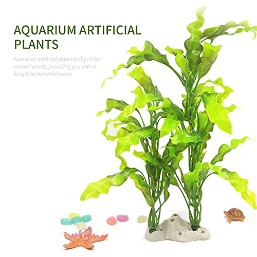 ZIEM Acuario Plantas Artificiales Plantas Artificiales de plástico Adornos Plantas de follaje Artificial Natural DIY Plantas restas para Acuario Decoración del Paisaje del Acuario