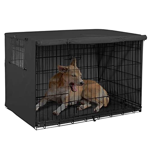 01 Cubierta De Polvo para Exteriores, Cubierta De Jaula De Perro A Prueba De Sol, Buena Ventilación, Cubierta De Jaula De Perro con Bolsa De Almacenamiento para El Hogar, Patio, Jardín, Jaulas(Negro)