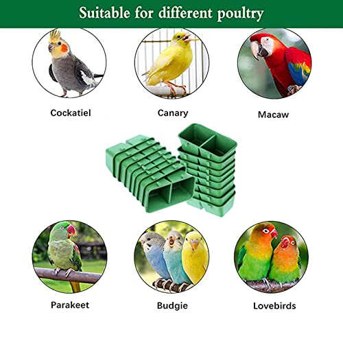 12 Piezas Comederos Tazas Plásticos para Pájaros, Cuenco de Agua para Pájaros, Tazas Alimentación Comida Plásticos para Pájaros, Adecuado para Aves y Aves de Corral, Palomas, Loros, Canarios, Pollos
