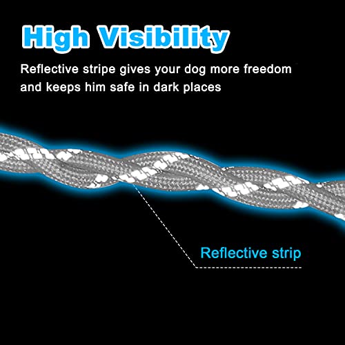 15m Cable de Amarre para Perros con 3m Cable Ajustable para Corredores de Perros, Cable de Atadura para Perros de hasta 113kg, Cable para Atar Perros para Exterior para Jardín, Camping
