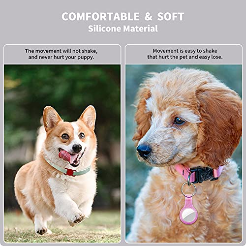 2 Piezas Funda Protectora para Airtag,LucBuy Soporte de Silicona para Mascotas para AirTags,GPS Que Rastrea la Cubierta Anti-perdida del Localizador del Bolso de Escuela del Collar del Gato del Perro