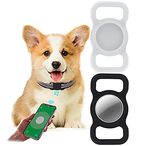 2 Piezas Funda Protectora para Airtag,LucBuy Soporte de Silicona para Mascotas para AirTags,GPS Que Rastrea la Cubierta Anti-perdida del Localizador del Bolso de Escuela del Collar del Gato del Perro