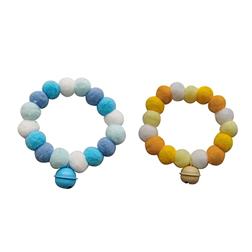2 Piezas Shiba Inu Corgi Cuello Colorido Bola De Piel Accesorios para Fotos De Mascotas Collar De Perro Colgante De Campana De Mascota con Localizador