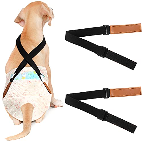 2 Tirantes de Pañales para Perros Bandas de Vientre Arnés Canino Soporte de Vestido y Pañal para Ropa de Mascotas Pañales Pantalones Falda Bandas de Vientre de Perro (15,7-30 Pulgadas)