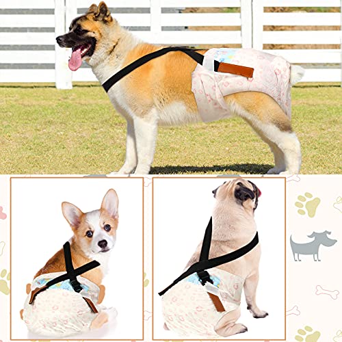 2 Tirantes de Pañales para Perros Bandas de Vientre Arnés Canino Soporte de Vestido y Pañal para Ropa de Mascotas Pañales Pantalones Falda Bandas de Vientre de Perro (12-22 Pulgadas)
