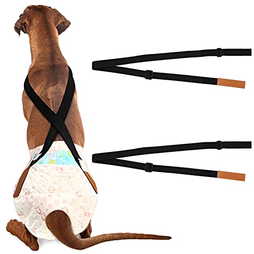 2 Tirantes de Pañales para Perros Bandas de Vientre Arnés Canino Soporte de Vestido y Pañal para Ropa de Mascotas Pañales Pantalones Falda Bandas de Vientre de Perro (30-57 Pulgadas)