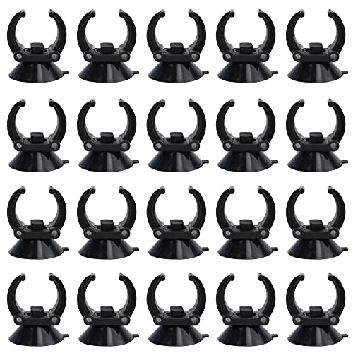20 Pcs Ventosa Pecera Ventosas Manguera Aire Abrazaderas para Acuarios Clips De Ventosa Soporte Manguera Acuarios Abrazaderas Pecera Soportes Tubos Calefacción Accesorios Acuarios Tubo Set Negro