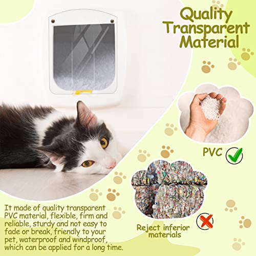 3 Solapas de Puerta de Casa de Perro Puerta Transparente de PVC de Mascotas Solapa de Repuesto para Caseta de Perro con Techo en Pico para Fácil de Instalar, 7,87 x 8,66 Pulgadas