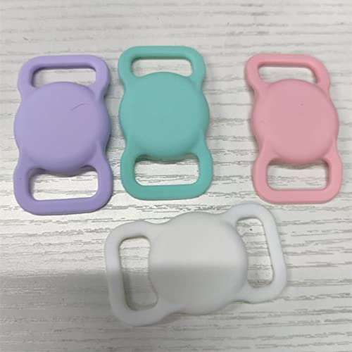 4 Pcs Funda protectora para Airtags, soporte de silicona para rastreo GPS para collar de perro, rastreador de mascotas con etiqueta de aire, buscador compatible con soporte para collar de perro Airtag