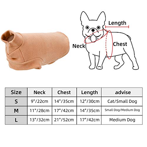 AIWOKE - Chaqueta cortavientos para perros y perros, suave, cálido, para perros pequeños, medianos y gatos, talla L, contorno del pecho 53 cm, color rosa