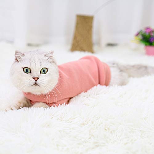 AIWOKE - Chaqueta cortavientos para perros y perros, suave, cálido, para perros pequeños, medianos y gatos, talla L, contorno del pecho 53 cm, color rosa