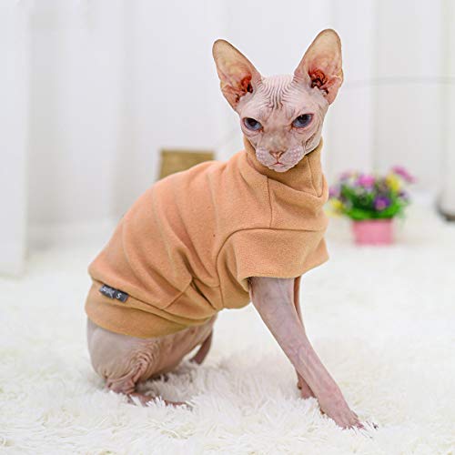 AIWOKE - Chaqueta cortavientos para perros y perros, suave, cálido, para perros pequeños, medianos y gatos, talla L, contorno del pecho 53 cm, color rosa