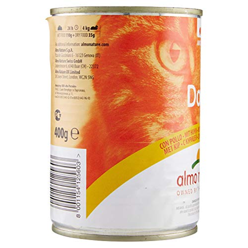 Almo Naturure - Alimentos Diarios para Gatos, 400 g, Grano Libre con Pollo, 24 Unidades