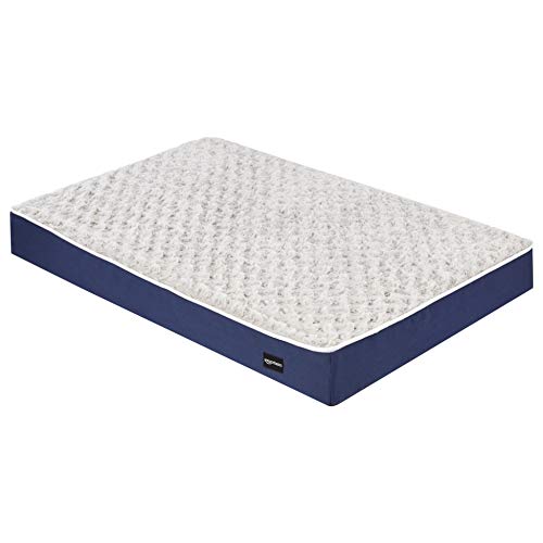 Amazon Basics - Cama para mascotas, espuma, tamaño mediano, color azul y gris