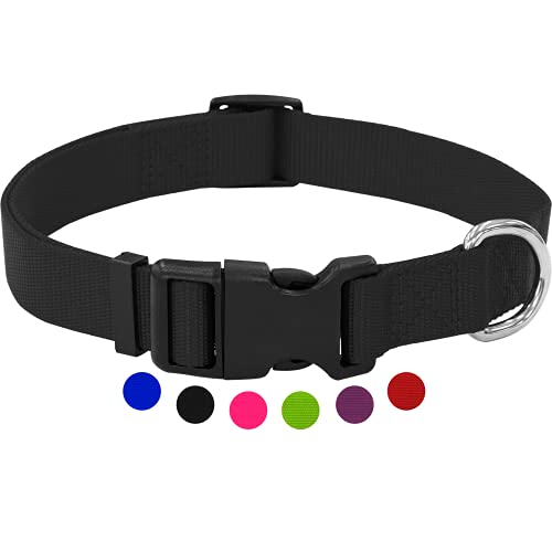 Amazon Brand - Umi - Collar de Perro, Ajustable, Nylon, para Perros pequeños y Grandes, Cachorros y Gatos, en Muchos Colores y Tallas Distintos, Negro, S