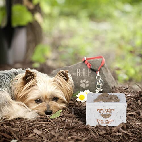 Angel Pet Dog Memorial Caja de joyería de resina caja cosmética, marcadores de tumba, estatua de mascotas urna conmemorativa urna de jardín decoración al aire libre caja conmemorativa - perro