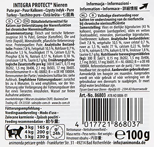 Animonda Integra Protect - Comida dietética seca para gatos con insuficiencia crónica en los riñones, diversas variedades y tamaños