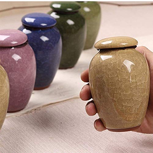 AOLI Mini urna funeraria sellando pequeñas urnas conmemorativas de cerámica para cenizas humanas urnas funerarias para exhibición de adultos o mascotas en el hogar,Azul marino