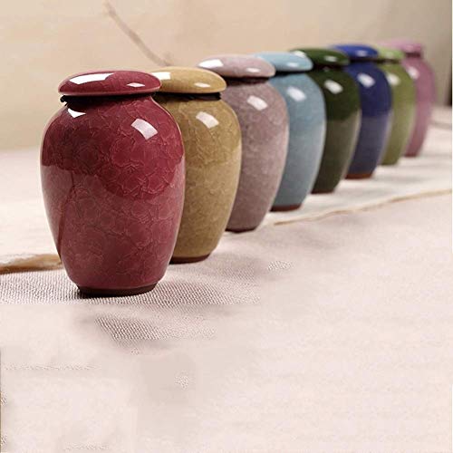 AOLI Mini urna funeraria sellando pequeñas urnas conmemorativas de cerámica para cenizas humanas urnas funerarias para exhibición de adultos o mascotas en el hogar,Azul marino