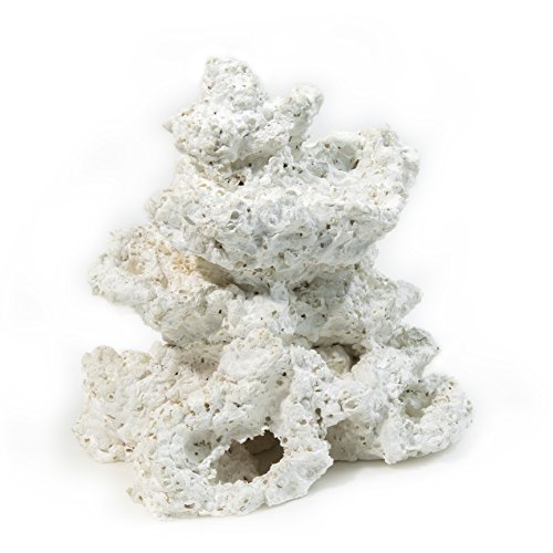 Aquanetta Arrecife de cerámica Fractal en Forma de Columna, Hecho a Mano, tamaño pequeño. Cerámica Fractal Extremadamente porosa, Blanco
