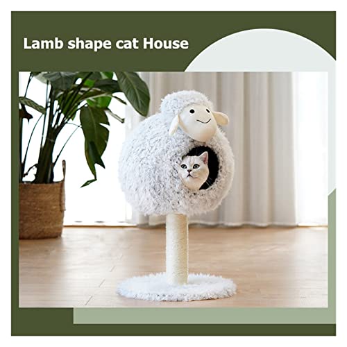 árbol de gato Casa de gato de la casa de la casa del cordero Cuerda de sisal de la cuerda del árbol removible for el árbol de gato CAVA CAVA DE LA CAVA DE LA CABLA DE LA CABRADOR Juguetes de peluche