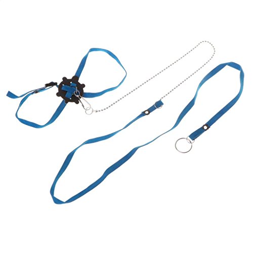 Arnés ajustable para mascotas pequeño Correa de reptil Arnés de tortuga Lagarto Correas Multicolor Suave Moda Mascota Tracción Cinturón (Azul)
