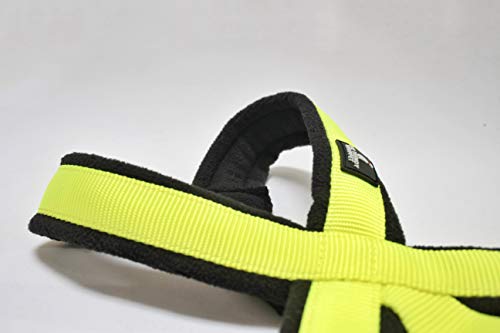Arnés amarillo Hi Vis en forma de Y en 3 colores, forro polar, correa ajustable, galgos italianos, acechos, galgos, saluki, sighthound (mediano)