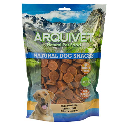 ARQUIVET Chips de salmón 1kg - Snacks 100% Naturales para Perros - Chuches, premios, golosinas, chucherías, recompensas caninas - Producto Light, bajo en Grasas